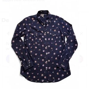 Eddie Bauer Navy Floral Women's Button Down Shirt